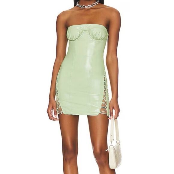 Camila Coelho Revolve Sage Mini Dress Seafoam Green NWT XS - Picture 11 of 11